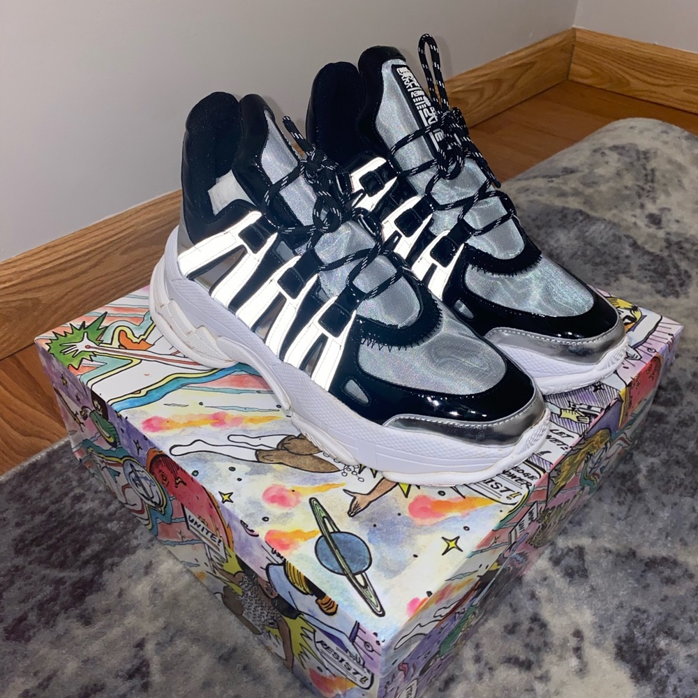 Jeffrey Campbell WiFi Trainers Silver Women’s Size 8